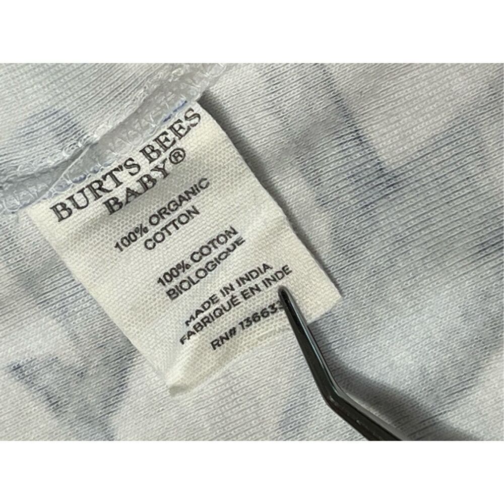Burt's Bees Baby Organic Cotton Whale‎ Blue White Zippy Footie Sz 18 months - Picture 9 of 10